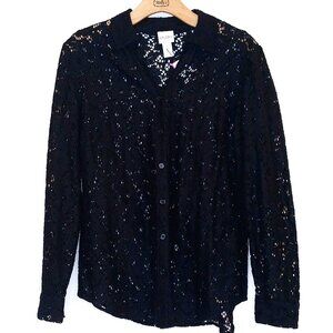 Chicos Lace Button Up Top